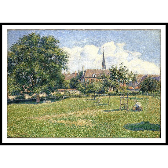 The House of the Deaf Woman and the Belfry at Eragny 1886, A New Print Of a Camille Pissaro Painting