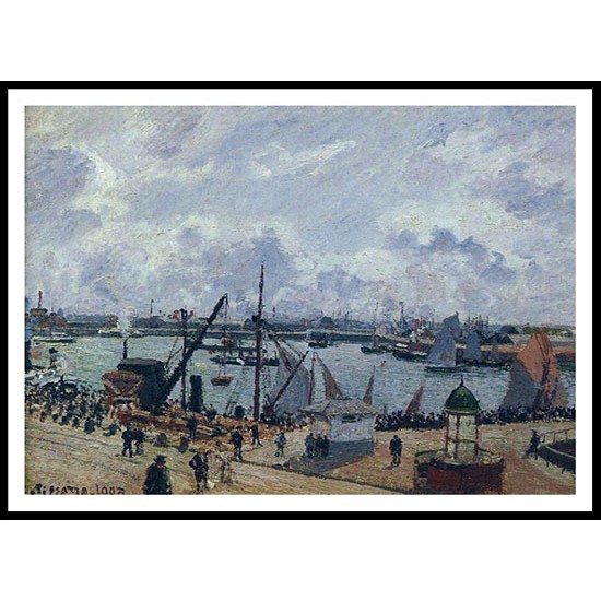 The Inner Harbor Le Havre Morning Sun Rising Tide 1903, A New Print Of a Camille Pissaro Painting