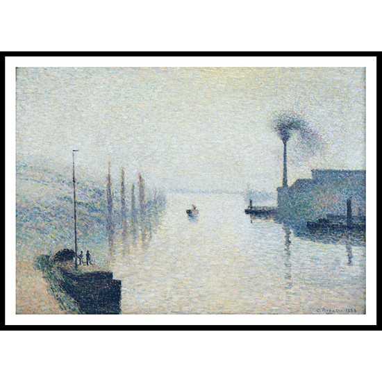 The Isle of Lacroix Rouen The Effect of Fog 1888, A New Print Of a Camille Pissaro Painting