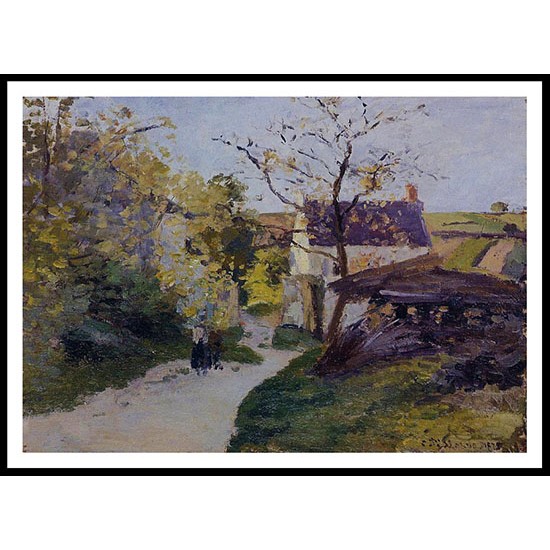 The Large Walnut Tree at the Hermitage 1875, A New Print Of a Camille Pissaro Painting