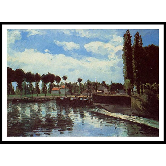 The Lock at Pontoise 1869, A New Print Of a Camille Pissaro Painting