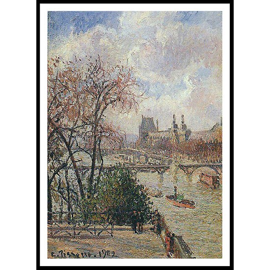 The Louvre Gray Weather Afternoon 1902, A New Print Of a Camille Pissaro Painting