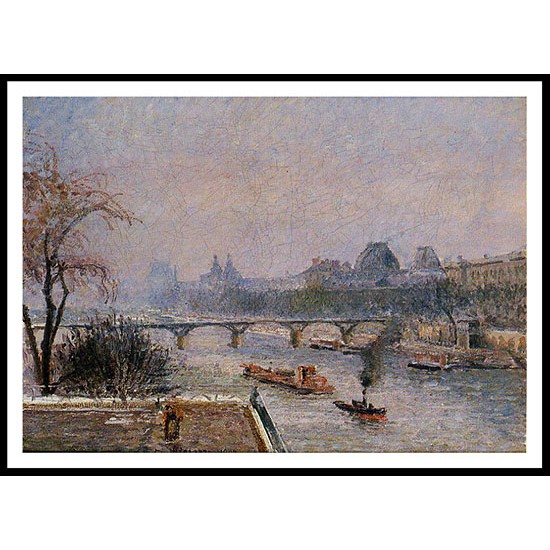 The Louvre Morning Snow Effect 1903, A New Print Of a Camille Pissaro Painting