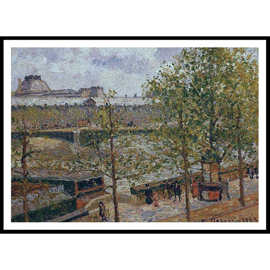 The Louvre Morning Sun Quai Malaquais 1903, A New Print Of a Camille Pissaro Painting