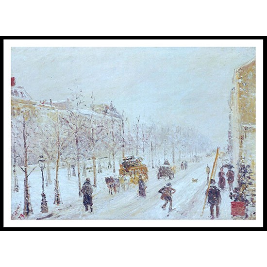 The Outer Boulevards Snow Effect 1879, A New Print Of a Camille Pissaro Painting