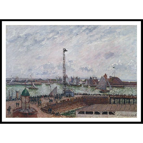 The Pilots Jetty Le Havre Morning Cloudy and Misty Weather 1903, A New Print Of a Camille Pissaro Painting