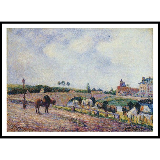 The Pontoise Bridge 1891, A New Print Of a Camille Pissaro Painting