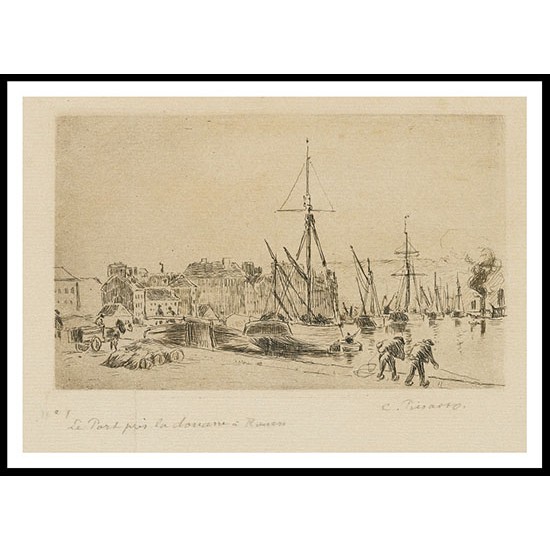 The Port near the Custom at Rouen 1893, A New Print Of a Camille Pissaro Painting