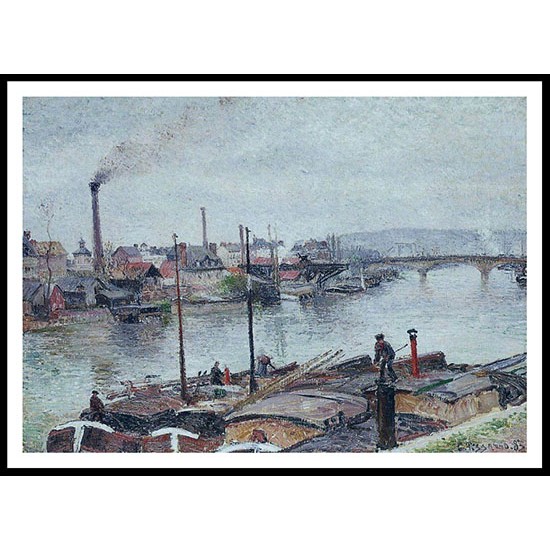 The Port of Rouen 1883 02, A New Print Of a Camille Pissaro Painting