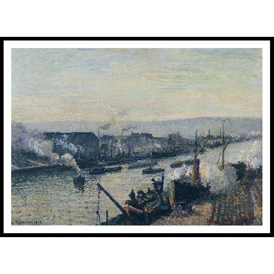 The Port of Rouen Saint Sever 1896, A New Print Of a Camille Pissaro Painting