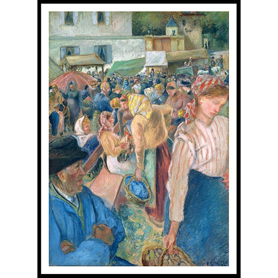 The Poultry Market Pontoise 1892, A New Print Of a Camille Pissaro Painting