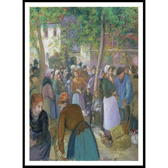 The Poultry Market at Gisors 1885, A New Print Of a Camille Pissaro Painting