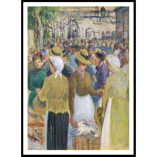 The Poultry Market at Gisors 1890, A New Print Of a Camille Pissaro Painting