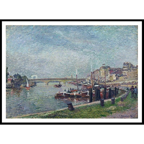 The Quay of Napoleon Rouen 1883, A New Print Of a Camille Pissaro Painting