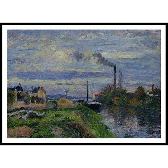 The Quay of Pothuis at Pontoise 1876, A New Print Of a Camille Pissaro Painting