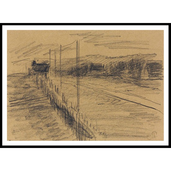 The Road at Campagne sketch, A New Print Of a Camille Pissaro Painting