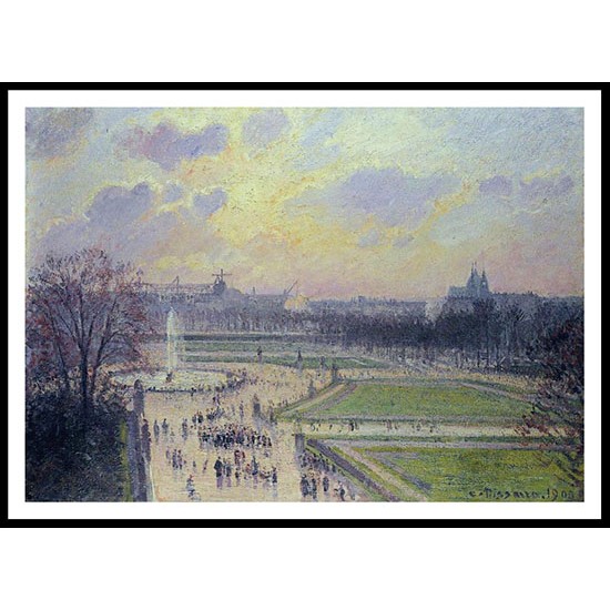 The Tuileries Bassin Afternoon 1900, A New Print Of a Camille Pissaro Painting