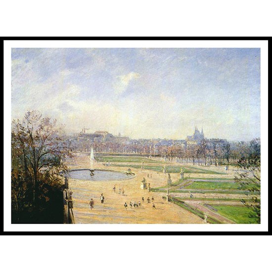 The Tuileries Bassin Afternoon Sun 1900, A New Print Of a Camille Pissaro Painting