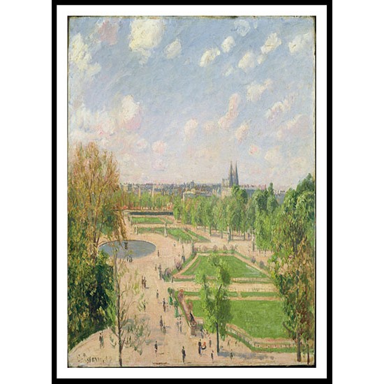 The Tuileries Gardens   Morning Spring Sun 1899, A New Print Of a Camille Pissaro Painting