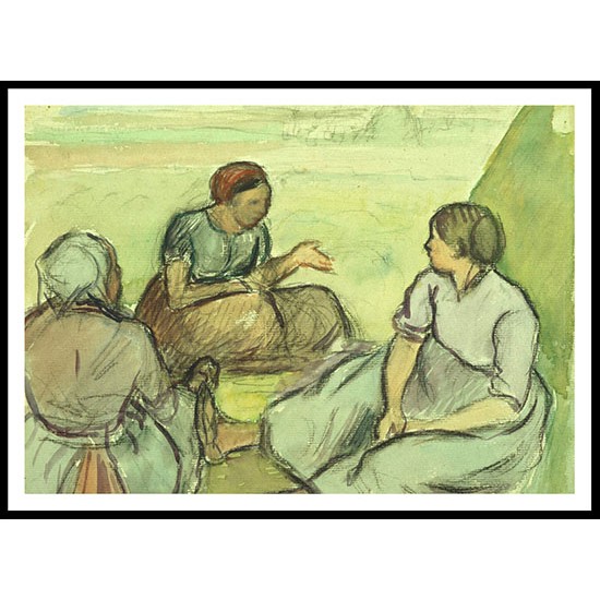 Three Peasant Women Pissarro 1890, A New Print Of a Camille Pissaro Painting