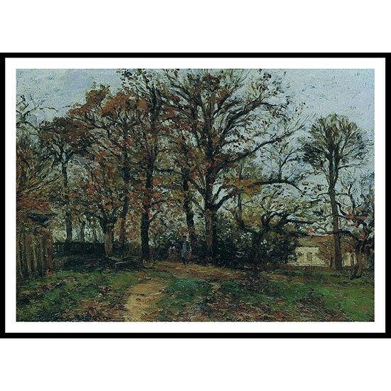 Trees on a Hill Autumn Landscape in Louveciennes 1872, A New Print Of a Camille Pissaro Painting