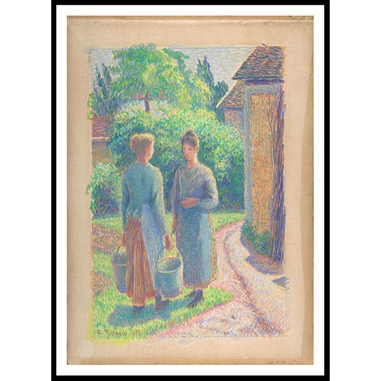 Two Women in a Garden 1888, A New Print Of a Camille Pissaro Painting