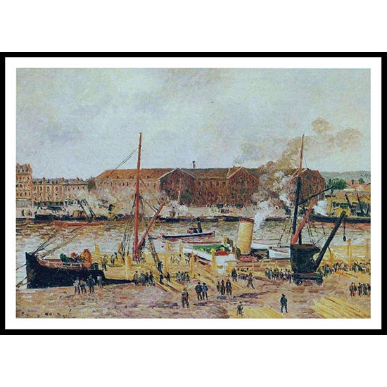 Unloading Wood at Rouen 1896, A New Print Of a Camille Pissaro Painting