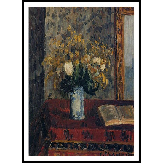 Vase of Flowers Tulips and Garnets 1900, A New Print Of a Camille Pissaro Painting