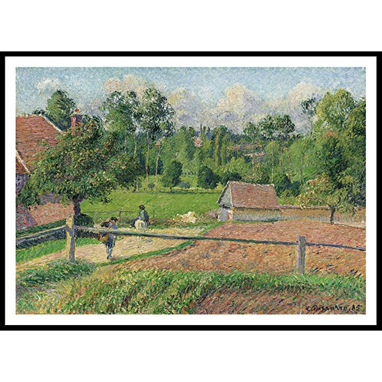 View from the Artists Window Eragny 1885, A New Print Of a Camille Pissaro Painting