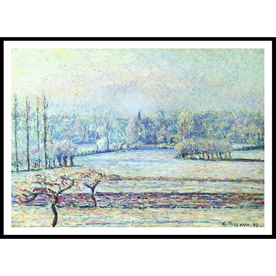 View of Bazincourt Frost Morning 1892, A New Print Of a Camille Pissaro Painting