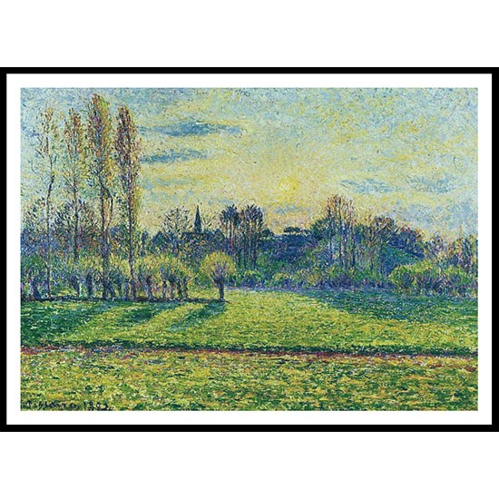 View of Bazincourt Sunset 1892, A New Print Of a Camille Pissaro Painting