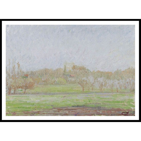 View of Bazincourt the Mist 1894, A New Print Of a Camille Pissaro Painting