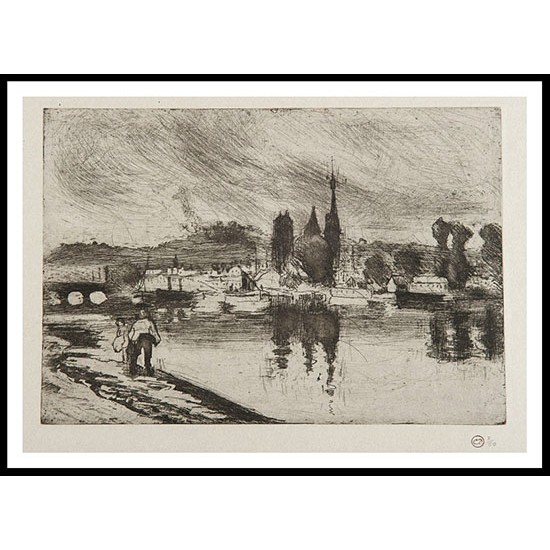 View of Rouen Cours la Reine 1884, A New Print Of a Camille Pissaro Painting