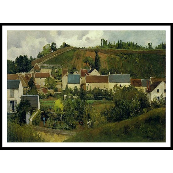 View of the Hermitage Jallais Hills Pontoise 1867, A New Print Of a Camille Pissaro Painting