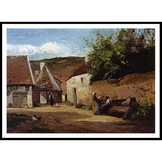 Village Corner 1863, A New Print Of a Camille Pissaro Painting