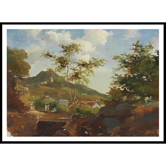 Village at the Foot of a Hill in Saint Thomas Antilles 1854 55, A New Print Of a Camille Pissaro Painting