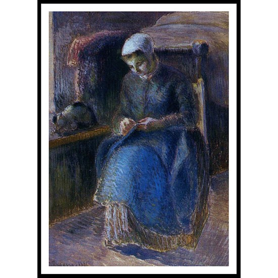 Woman Sewing 1881, A New Print Of a Camille Pissaro Painting