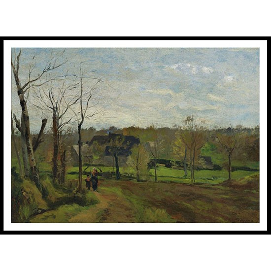 Woman and Child on the Way Winter 1869 70, A New Print Of a Camille Pissaro Painting