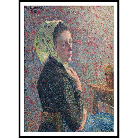 Woman with Green Scarf 1893, A New Print Of a Camille Pissaro Painting