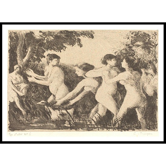 Wrestling Bathers 1896 02, A New Print Of a Camille Pissaro Painting