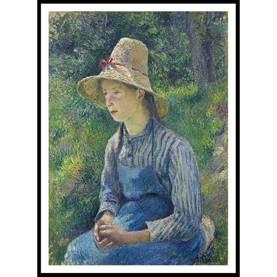 Young Peasant Girl Wearing a Hat 1881, A New Print Of a Camille Pissaro Painting