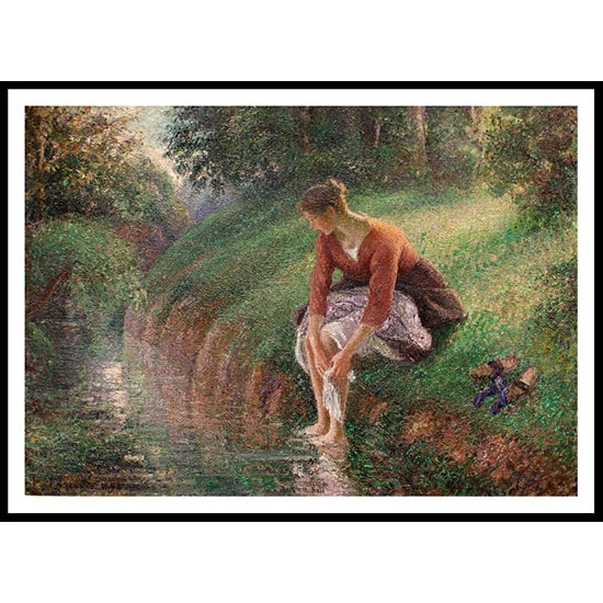 Young Woman Bathing Her Feet 1895, A New Print Of a Camille Pissaro Painting