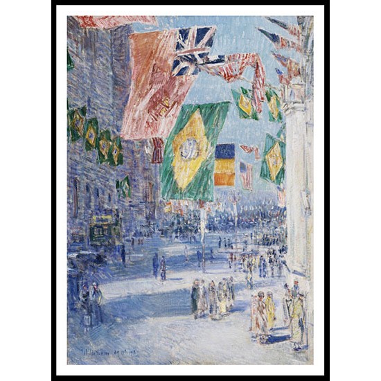 Avenue of the Allies   Brazil Belgium 1918, A New Print Of a Frederick Childe Hassam Painting