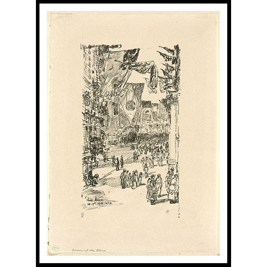 Avenue of the Allies 1919, A New Print Of a Frederick Childe Hassam Painting