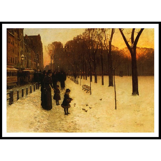 Boston Common at Twilight 1885 86, A New Print Of a Frederick Childe Hassam Painting