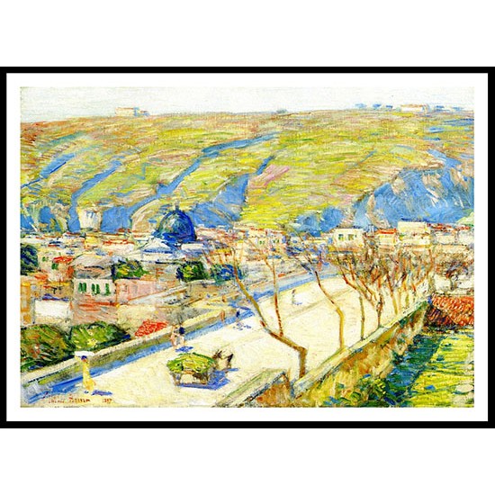 Bridge at Posilippo Naples 1897, A New Print Of a Frederick Childe Hassam Painting