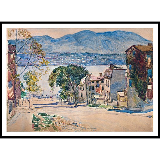 Broadway Newburgh New York 1916, A New Print Of a Frederick Childe Hassam Painting