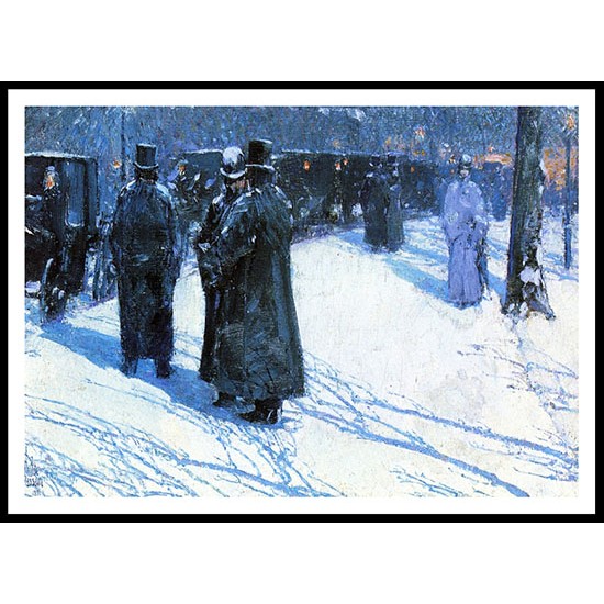 Cab Stand at Night Madison Square New York 1891, A New Print Of a Frederick Childe Hassam Painting