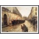 Cab Station Rue Bonaparte1887, A New Print Of a Frederick Childe Hassam Painting