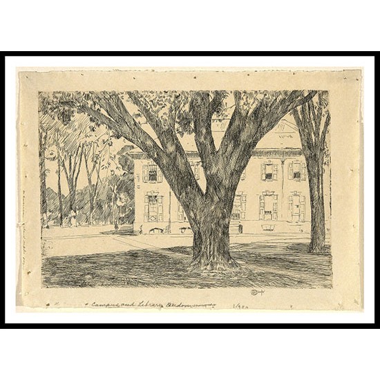 Campus and Library Andover 1930, A New Print Of a Frederick Childe Hassam Painting